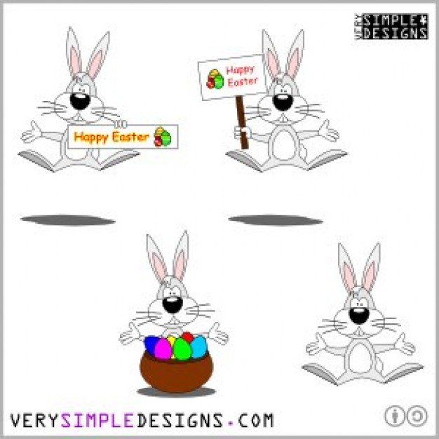 Cartoon Style Easter Bunny with funny pose
