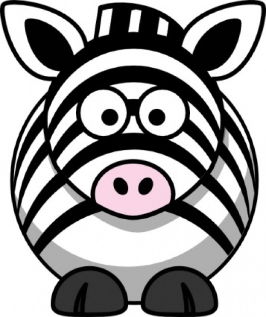 Cartoon Zebra clip art in front view