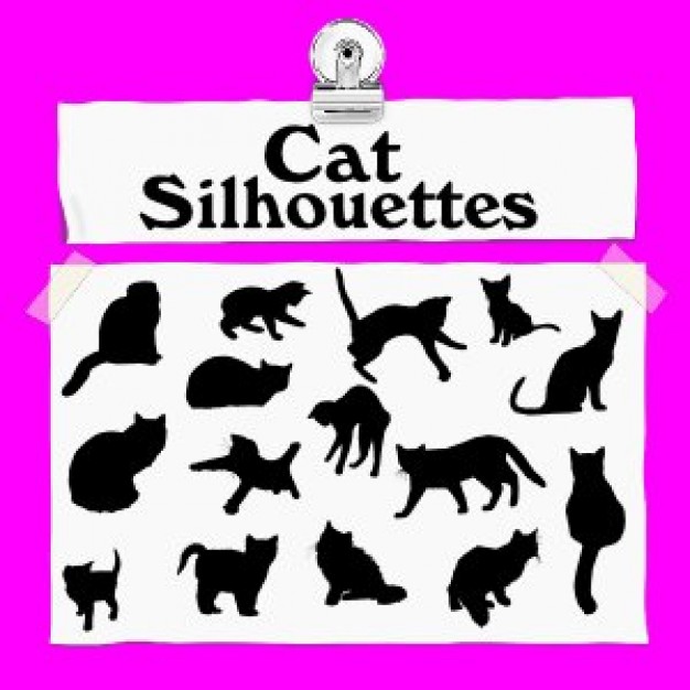 Cat Silhouettes with different pose