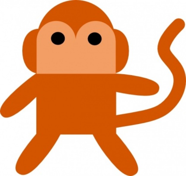cheeky monkey at side view clip art with White background