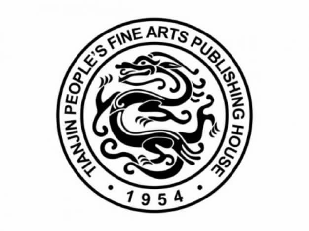 Chinese dragon pattern logo circle with dragon in middle