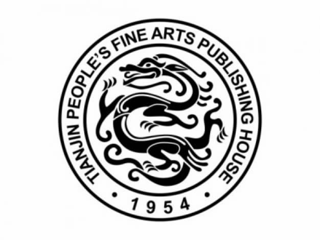 Chinese dragon pattern logo circle with dragon in middle