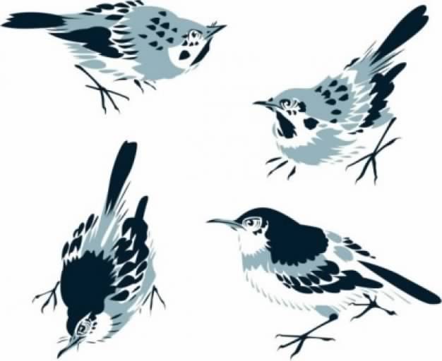 chinese painting sparrow birds free vector misc