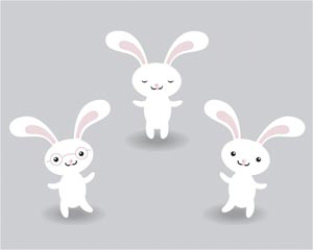 Chinese Zodiac of Rabbit over gray background