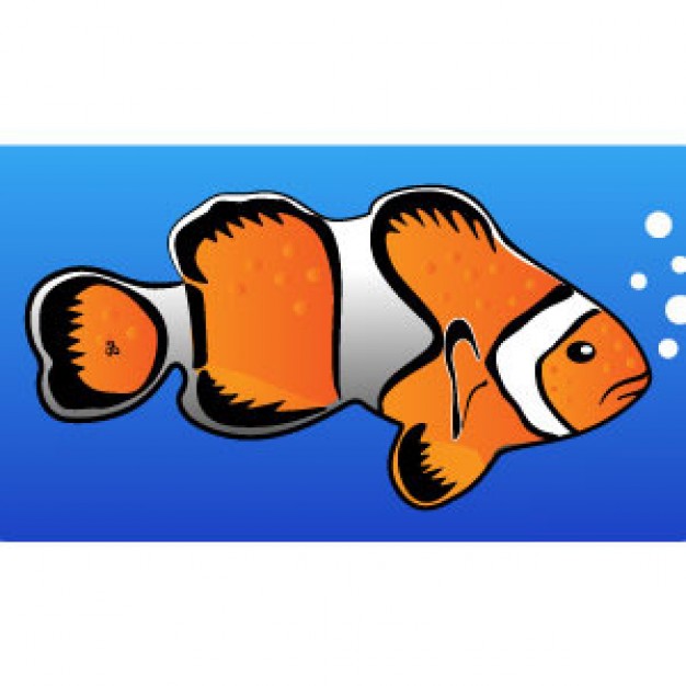 Clownfish Clip Art making bubbles in  water