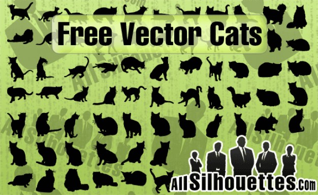 variety of Cats with Olivine background