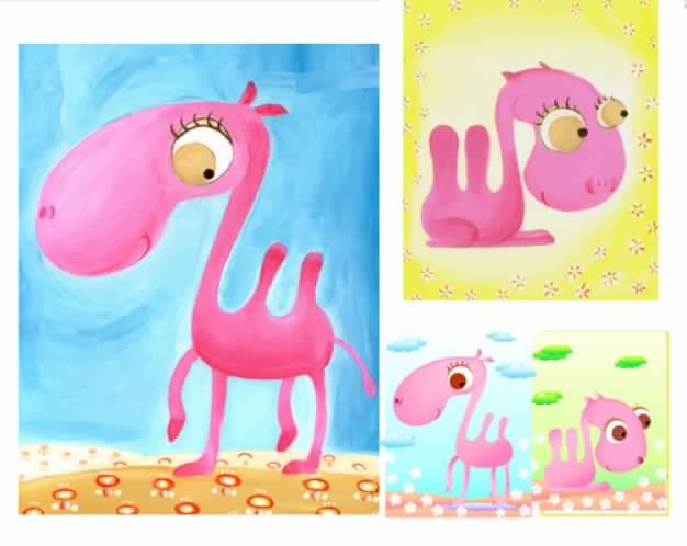cute Pink Camel Vector material
