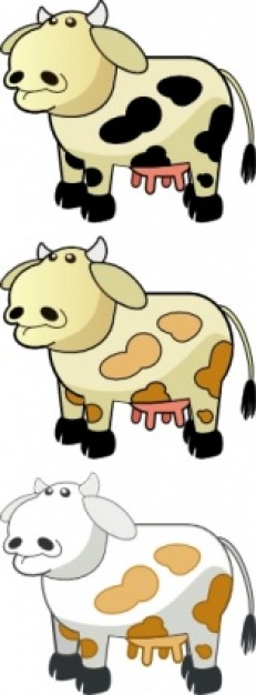 Colour Cows clip art set