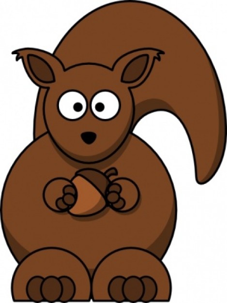 Cartoon Squirrel holding pineal  clip art