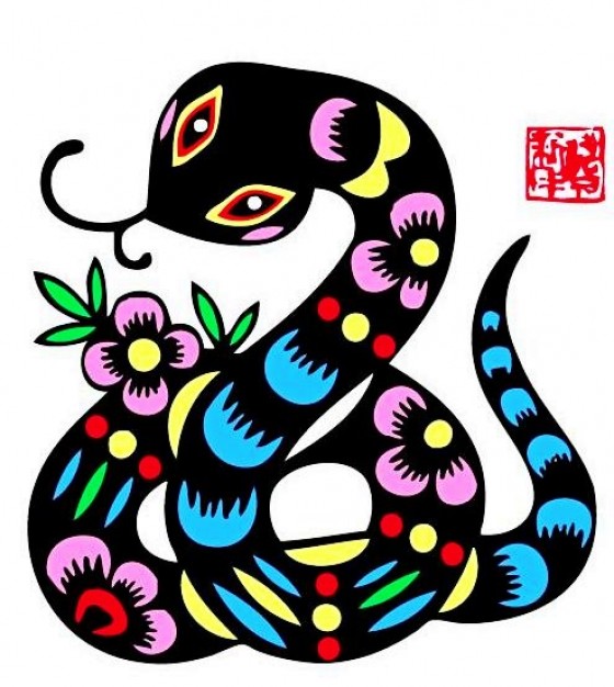 colorful New year style snake with whitebackground set