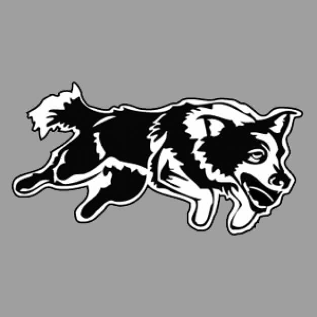 Dog clip art Jumping over gray background