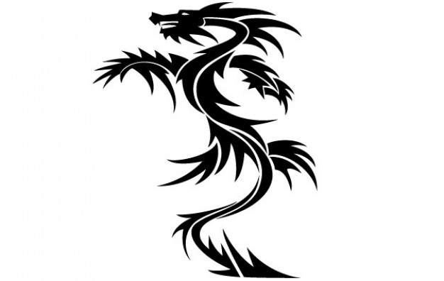 Dragon Tattoo standing up clipart Vector