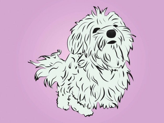 lovable breed cartoon dog with pink background