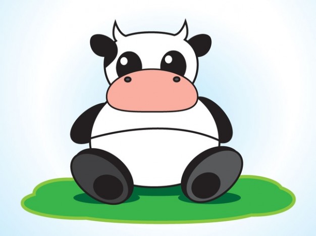 Cute cow for greeting card design