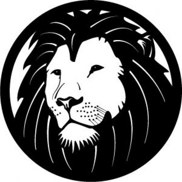 black and white Lion Clip Art cycle