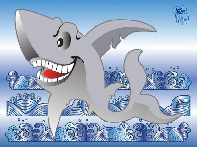 shark showing tooth with Water background