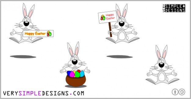 Easter Bunny with board Vector