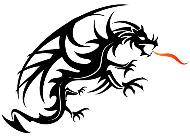 free firing dragon vector art with white background