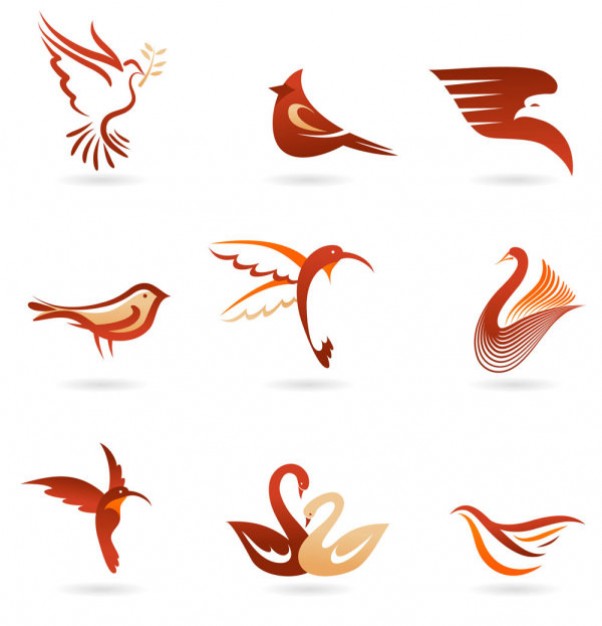 elegant cartoon dove swan eagle bird material