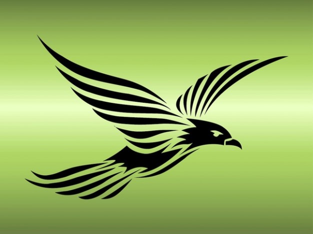 Cool eagle tattoo animal template with green background