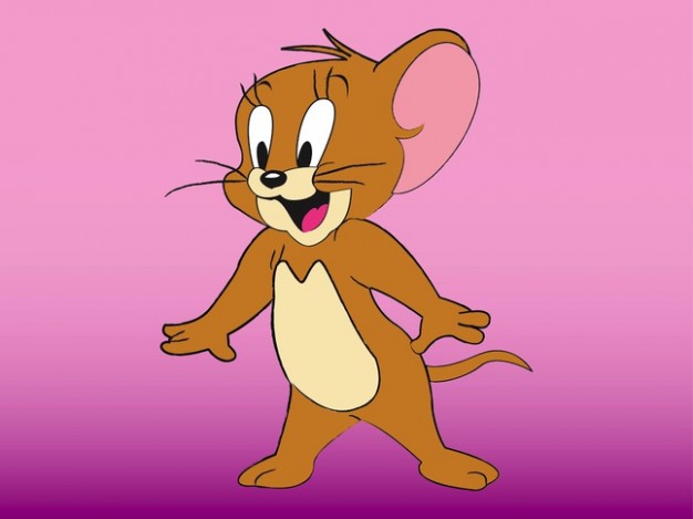 Jerry mouse cartoon with purple background