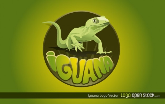 iguana with green halo for logo design