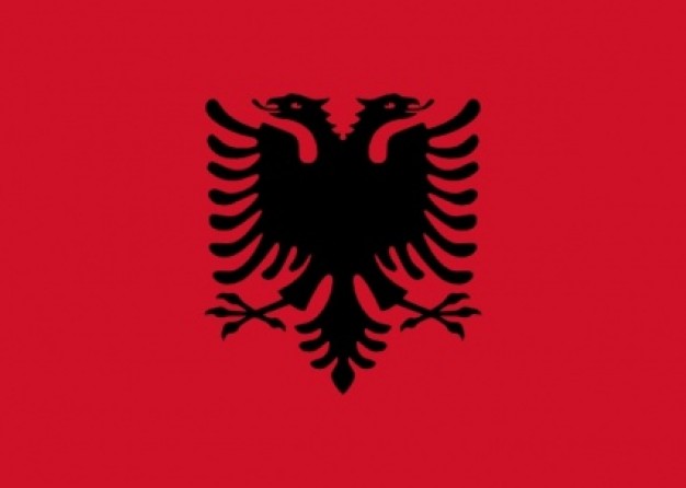 Flag Of Albania with couple black hawk clip art