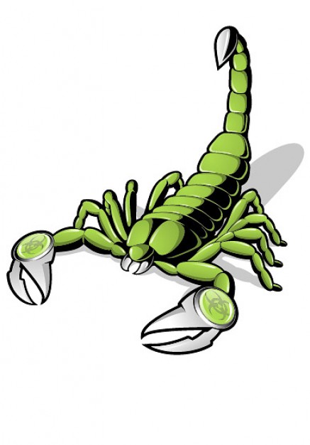 Exquisite green Scorpion front view Vector material