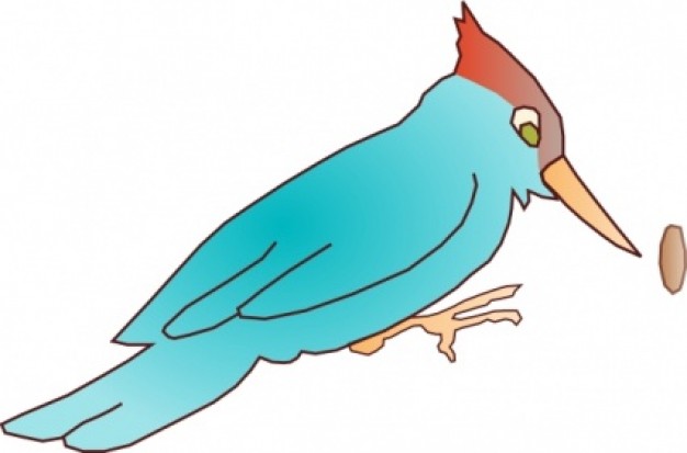 light blue Woodpecker clip art