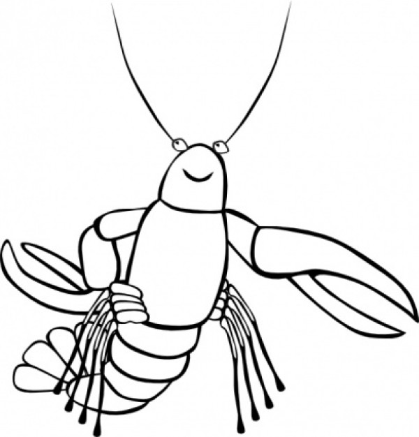 simple Crawfish doodle clip art