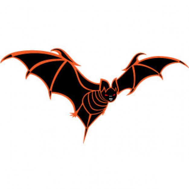 flying Bat Vector Image in black and orange