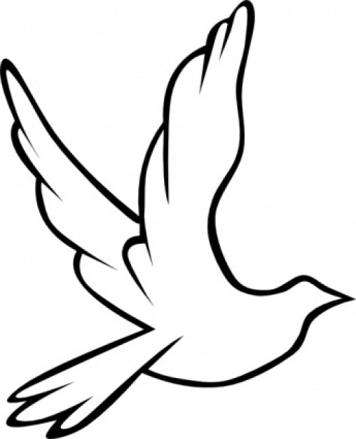 Flying Dove silhouette clip art showing freedom and peace