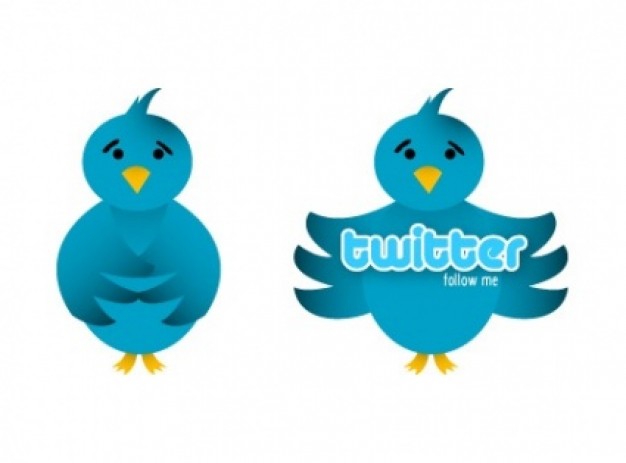 two blue Twitter Bird Icon