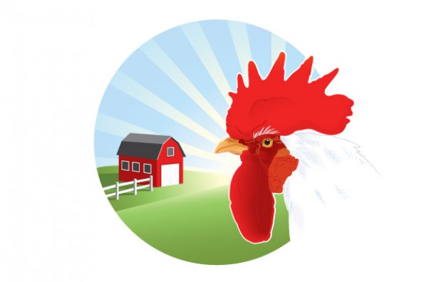 Free Rooster and farm for logo design