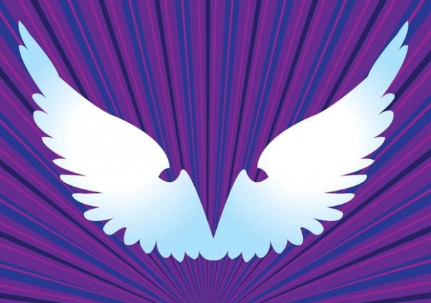 Free angel Wings Graphics with purple and blue radiant background