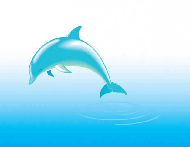 Free Dolphin Vector jumping over water surface