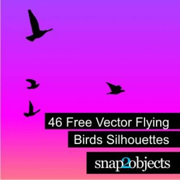 Free forty-six Vector Silhouettes with Flying Birds