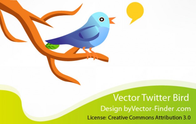 Free Twitter Bird stopping at branch Vector