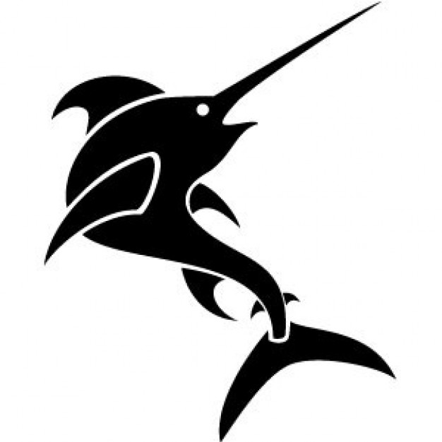 Swordfish silhouette with white background