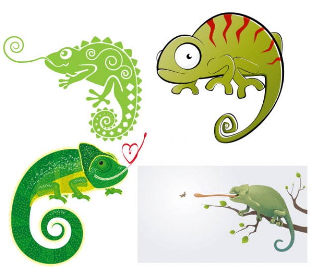 different color Chameleon Vector material set