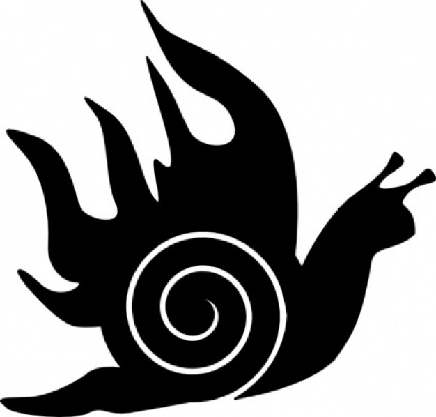 black Snail On Fire clip art