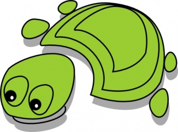 green tortoise cartoon in top view clip art