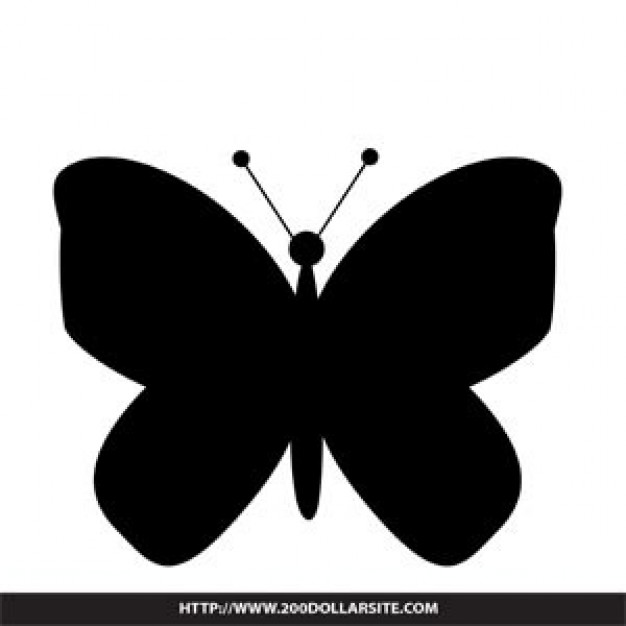 black butterfly silhouette with white background
