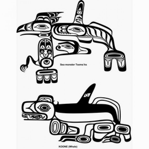 haida black white design clip art