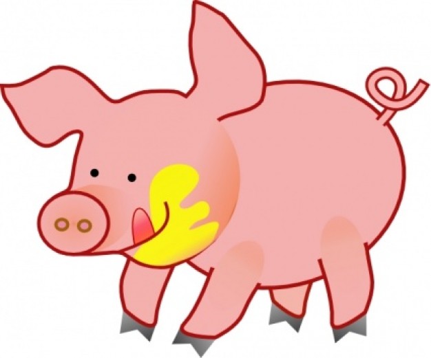 Happy cute pink Pig clip art