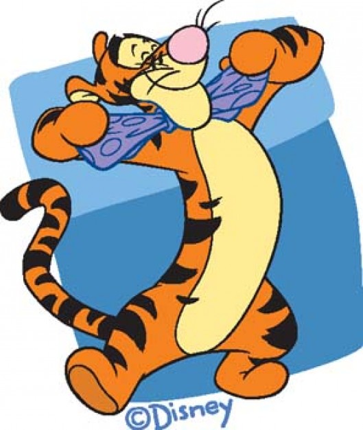 happy disney tiger character with blue background