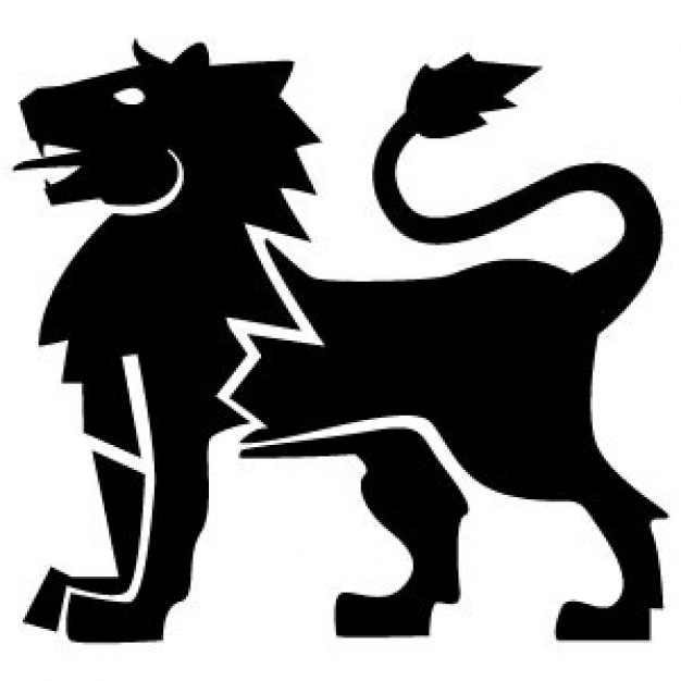 Heraldic Lion side view Vector in black