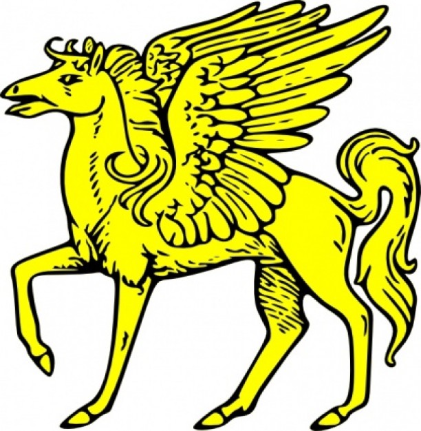 golden Winged Horse clip art