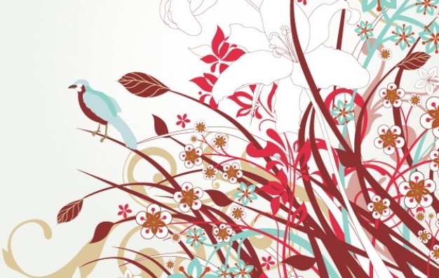Free Abstract Fantasy Colorful Floral Vector Art