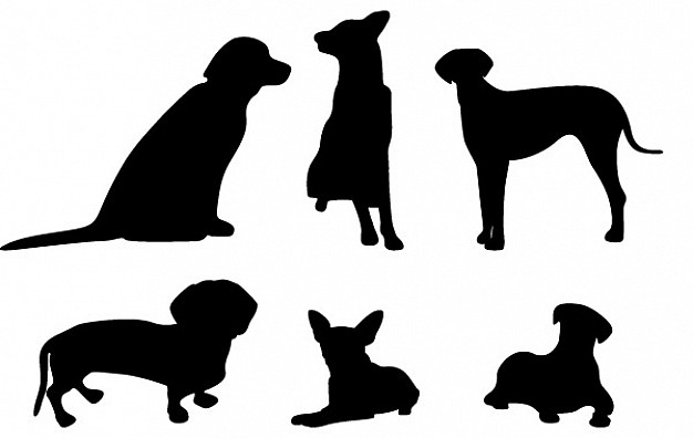 Dog Silhouettes with white background